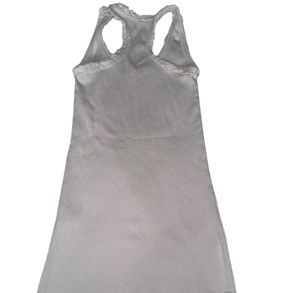 Venti6 Light Gray Sequin Trim Tank Top Size Small - Picture 2 of 6